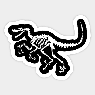 Terra Fossil Velociraptor Dinosaur White Sticker